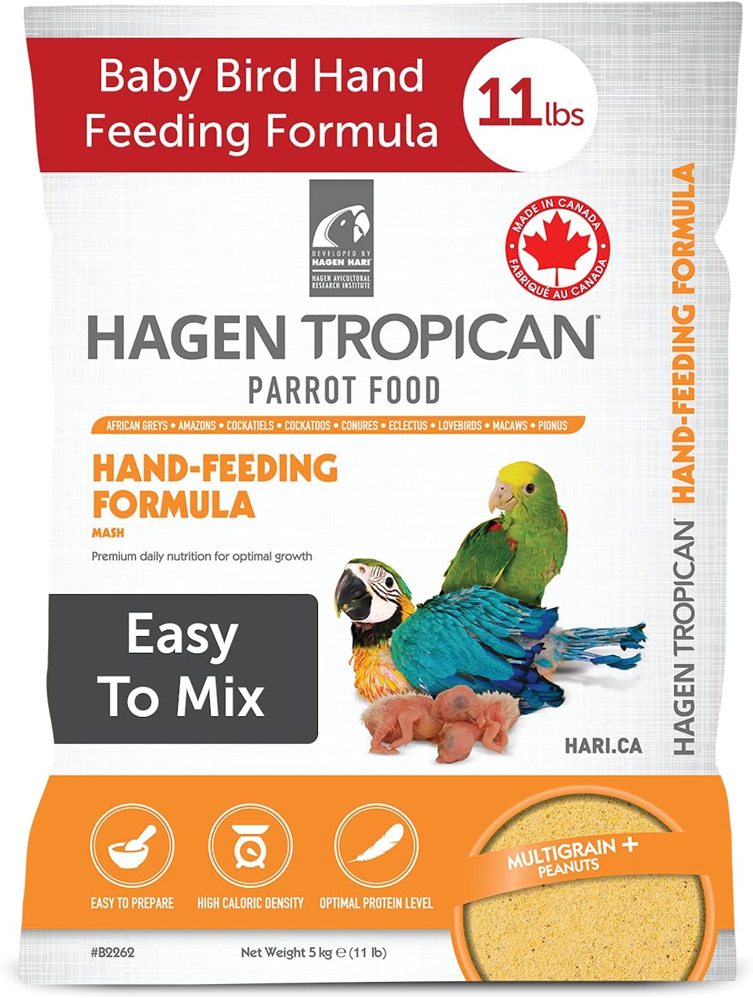 Hari Tropican Parrot Bird Food Hand-Feeding Formula 11lbs