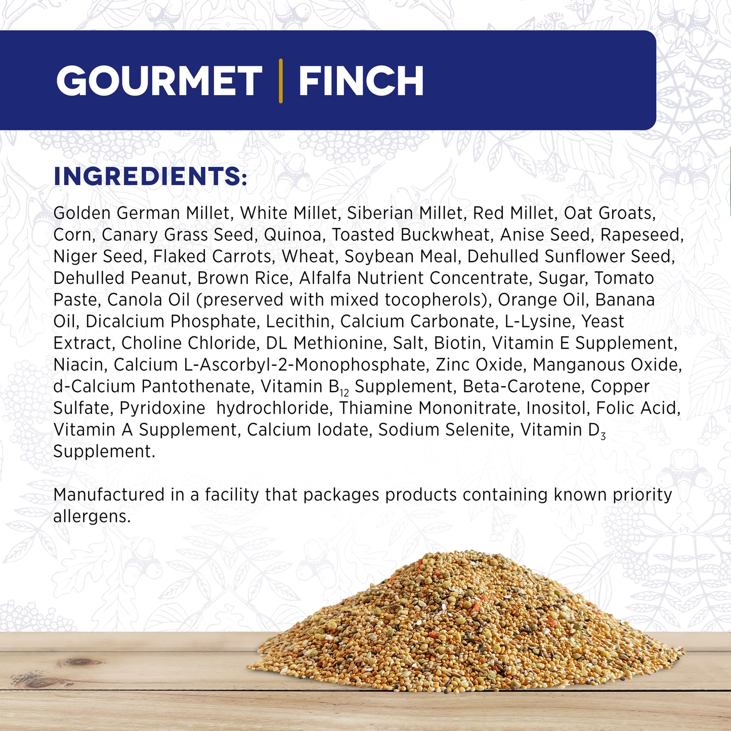 Hagen Gourmet Prem. Seed, Finches 2.2lb