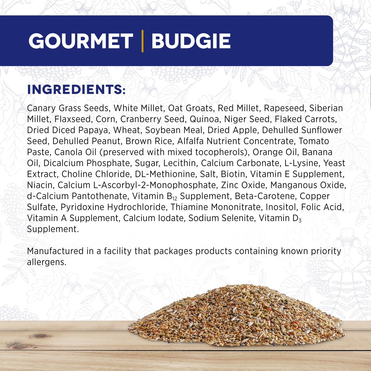 Hagen Gourmet Prem. Seed, Budgies 2.2lb