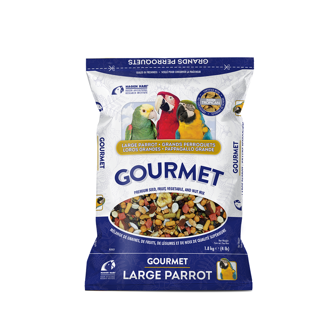 Hagen Gourmet Premium Seed Mix for Lg. Parrot (4.4 lb)