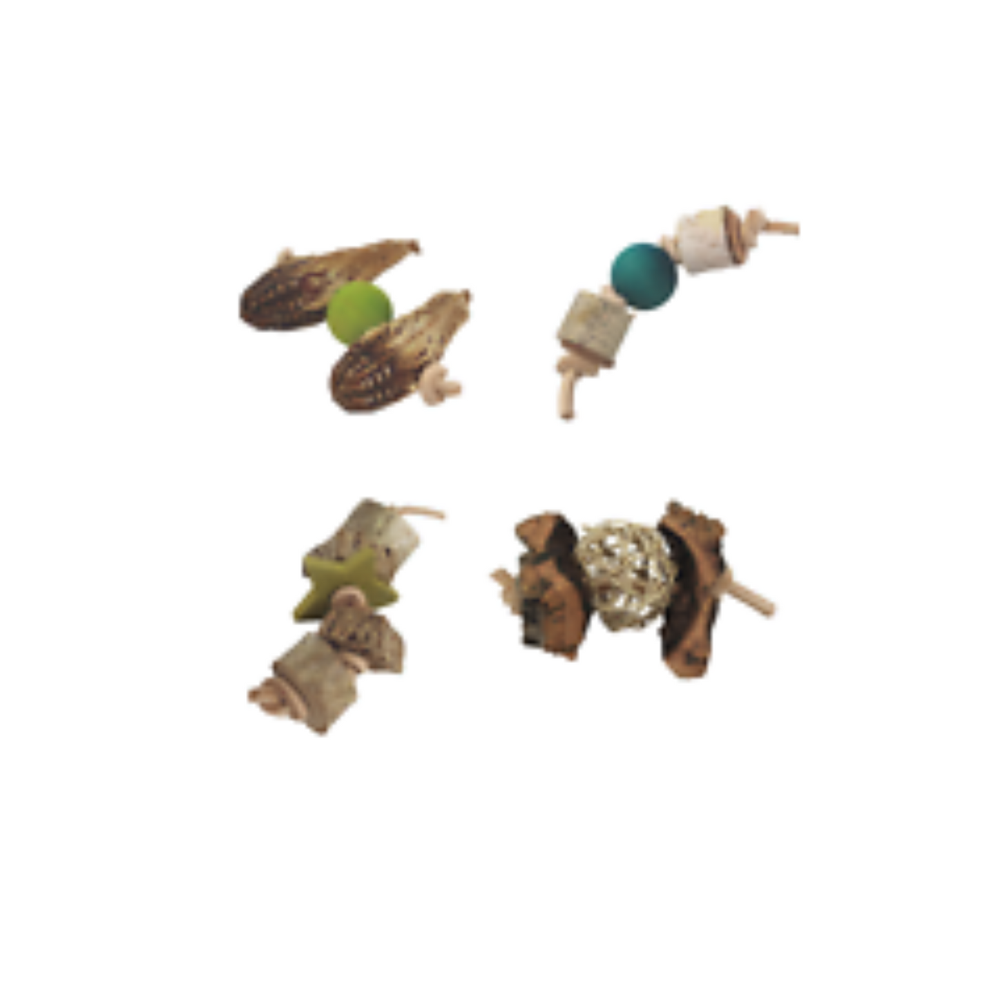 Large Wooden Bird Foot Toy Pet Supplies (Pack of 4)