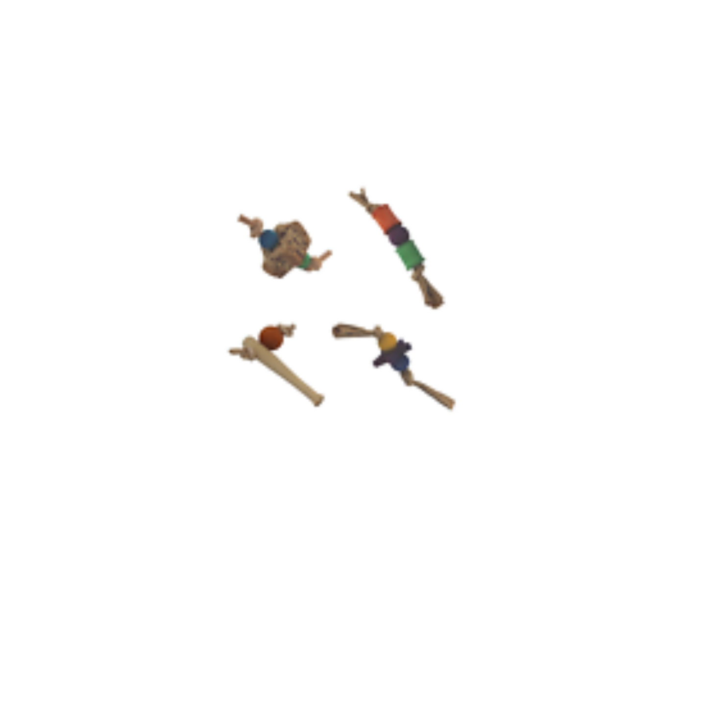 Small Wooden Bird Foot Toy Pet Supplies (Pack of 4)