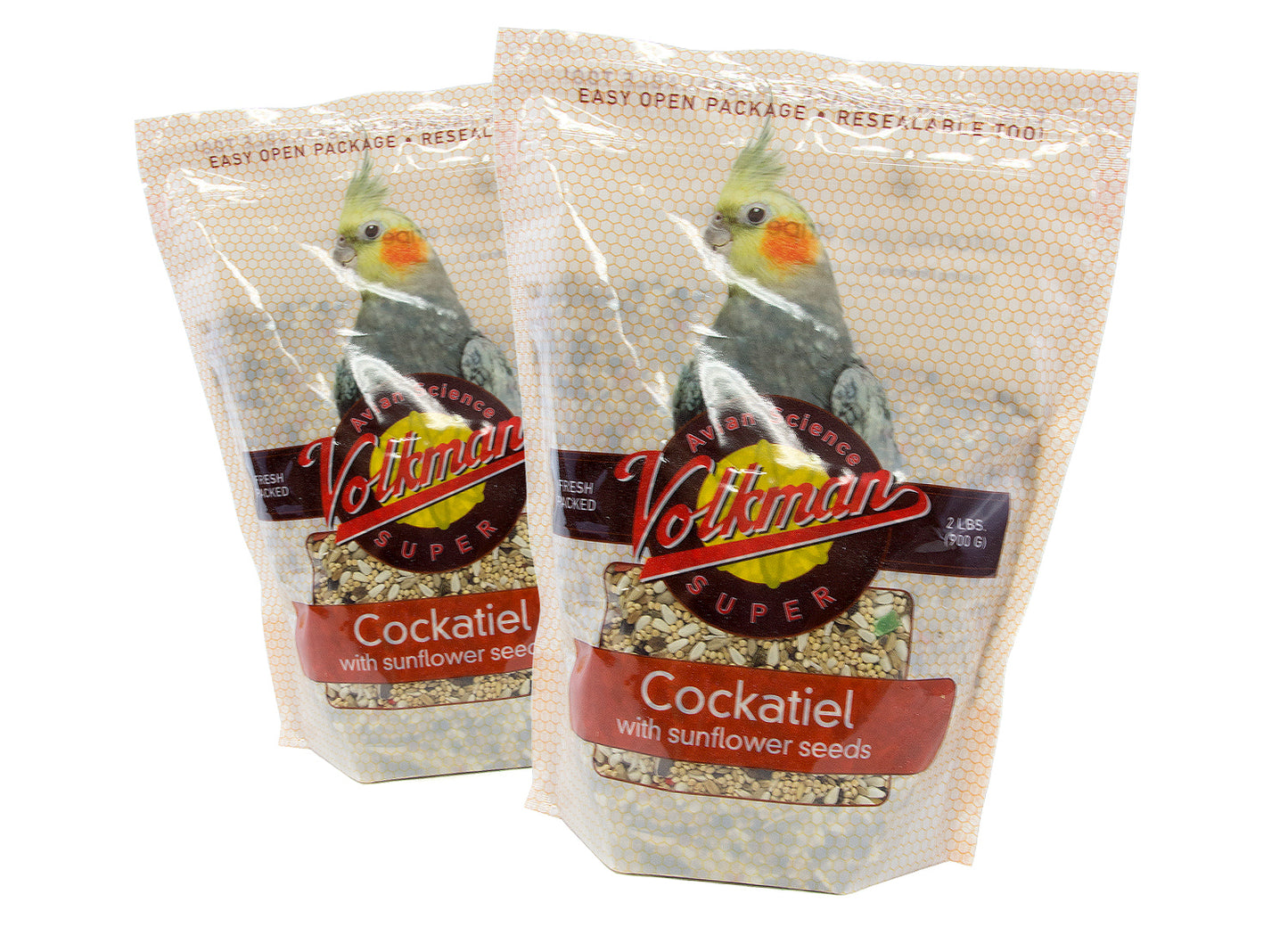 Volkman Avian Science Super Cockatiel With Sunflower Seeds 4lbs bags (2 Bags) Total 8 Lbs.