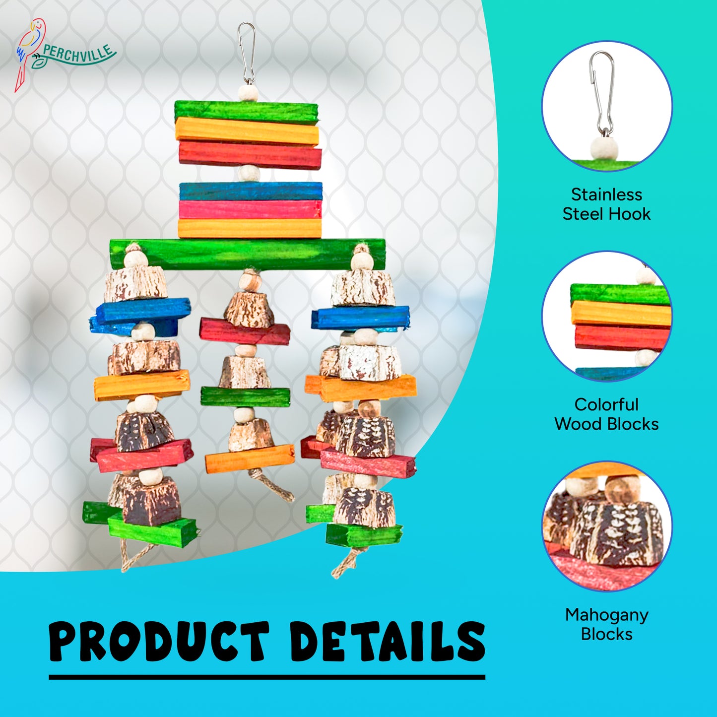 Perchville Toy with Mahogony & Balsa Wood