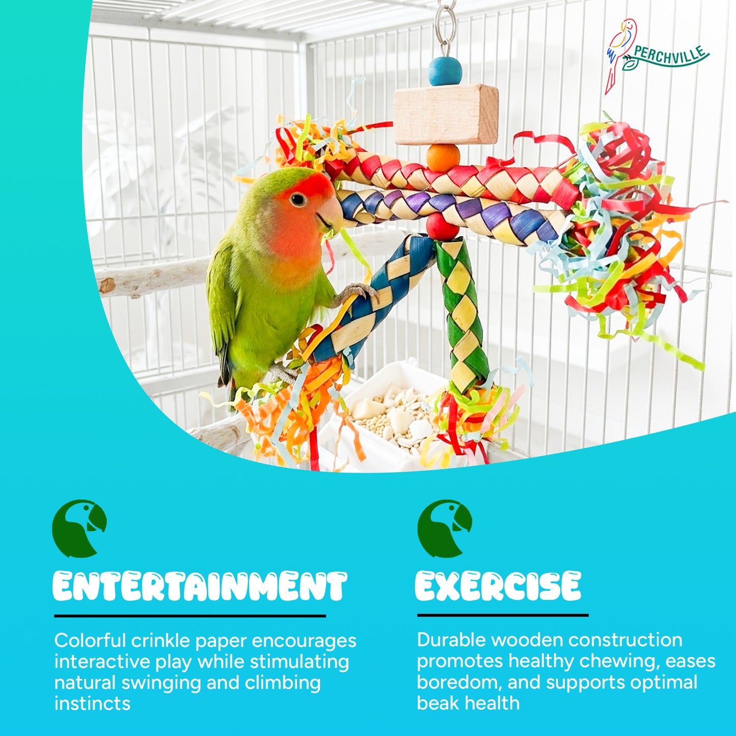 Perchville  Finger Locks Toy with Shredded Paper