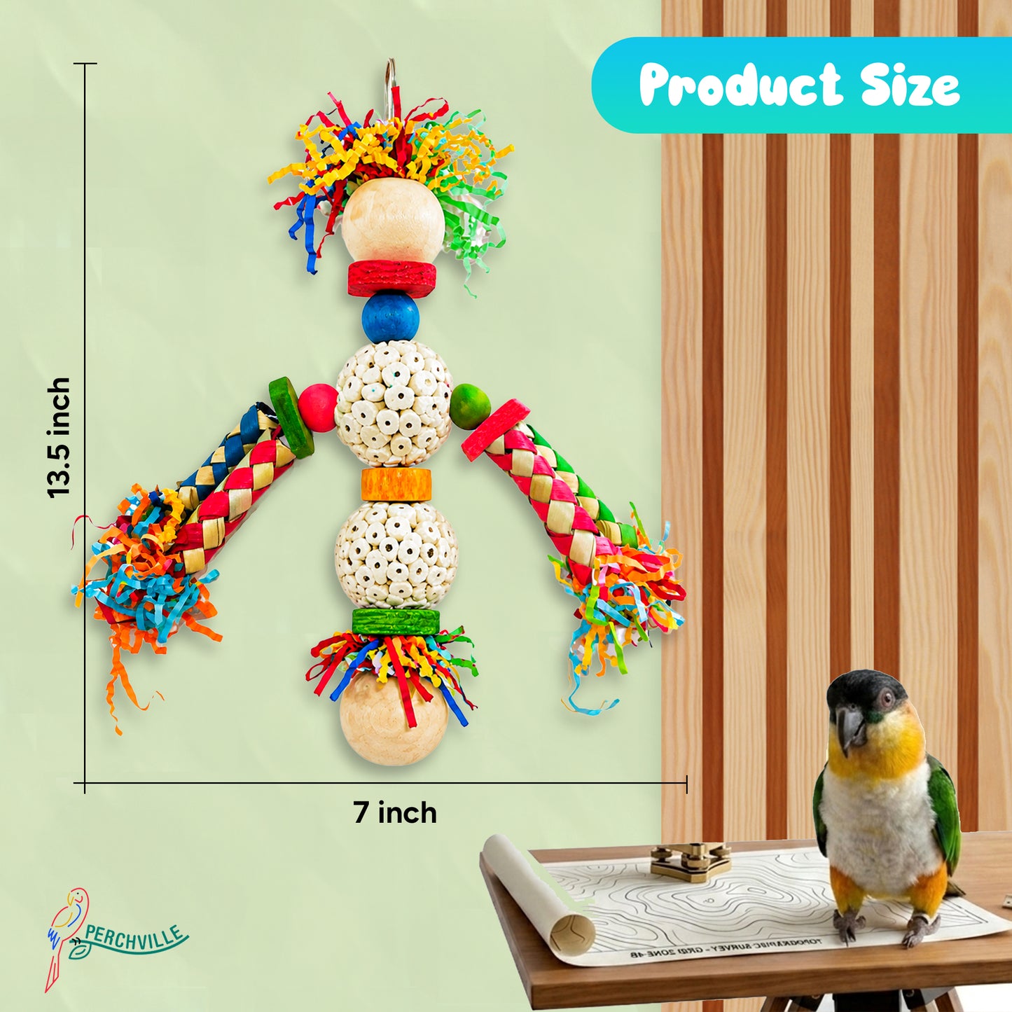 Perchville Sola Ball Toy with Finger Locks & a White Ball