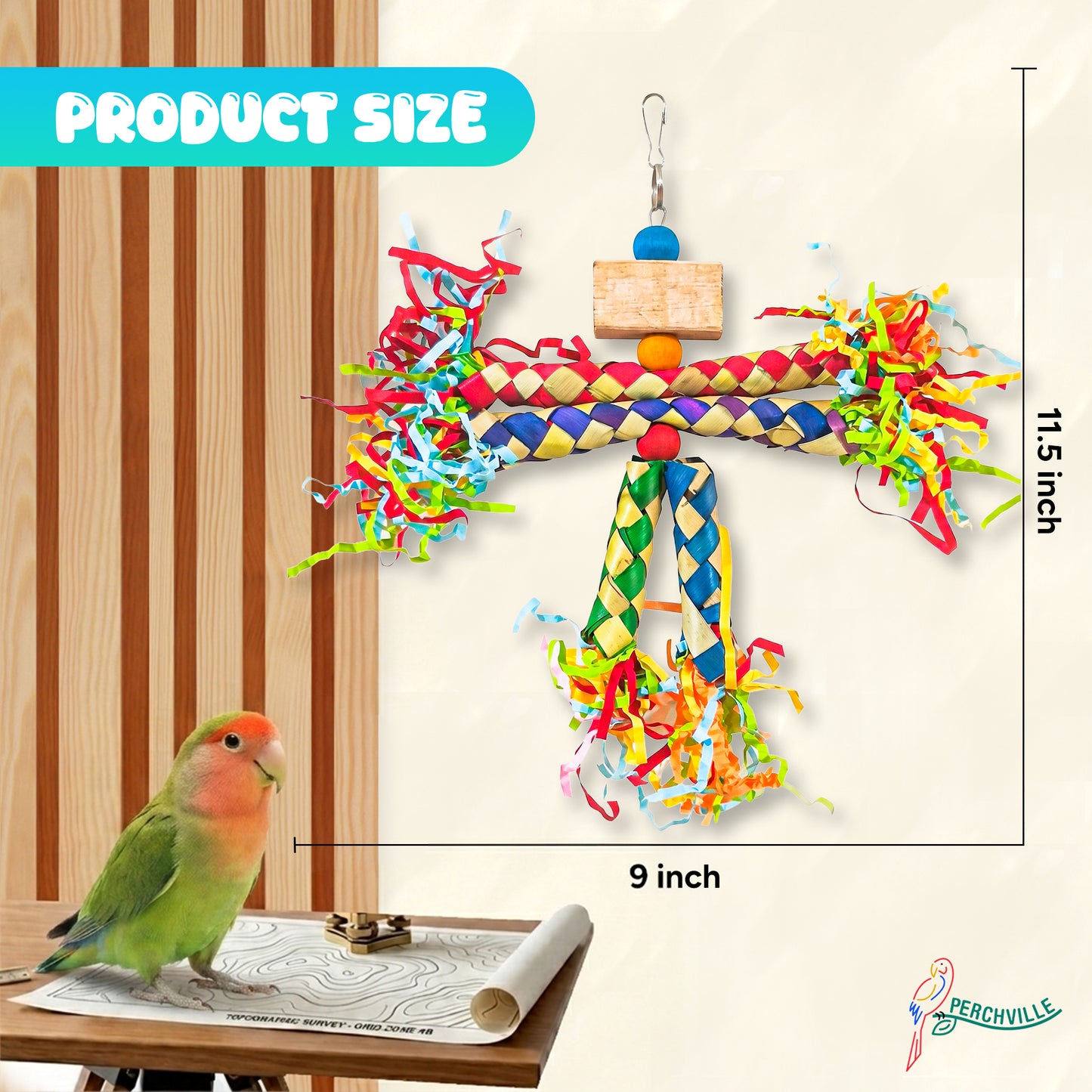 Perchville  Finger Locks Toy with Shredded Paper