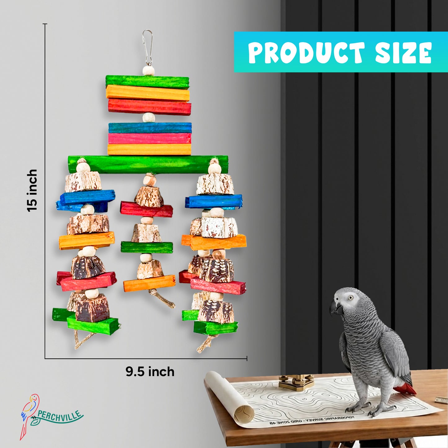 Perchville Toy with Mahogony & Balsa Wood