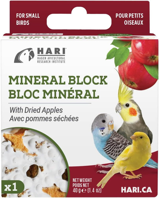 HARI Dried Apple Mineral Block for Small Birds 40g 1 pack