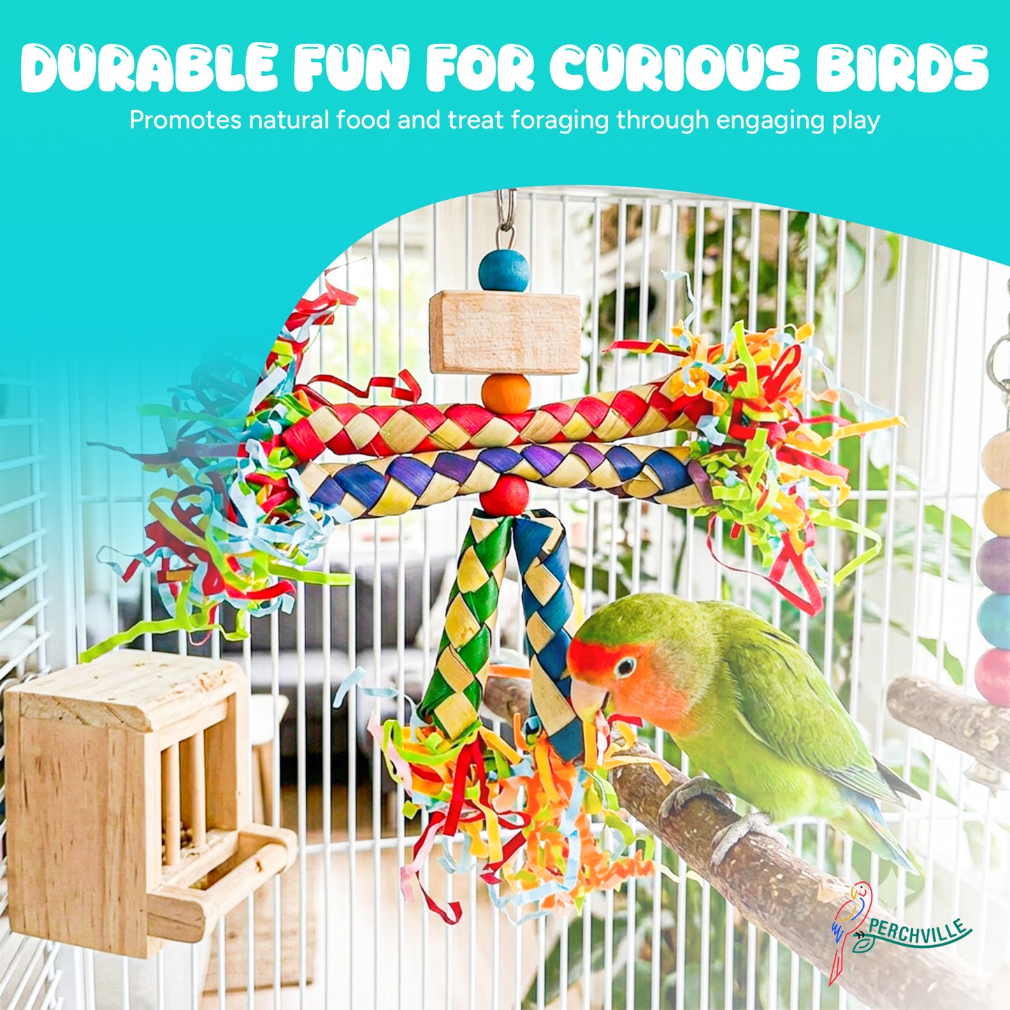 Perchville  Finger Locks Toy with Shredded Paper