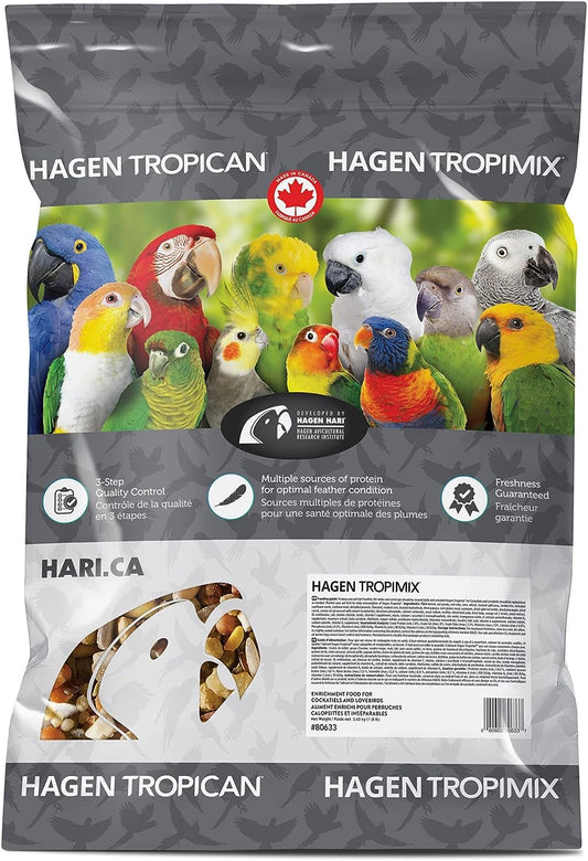 Hagen Hari Tropimix Bird Food for Cockatiels and Lovebirds 8lbs