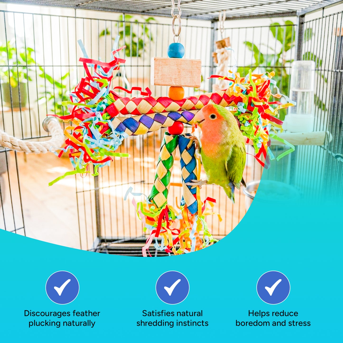 Perchville  Finger Locks Toy with Shredded Paper