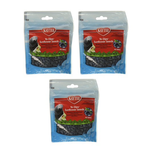 Kaytee Fiesta Blueberry Flavored Yogurt Dipped Sunflower Seeds 2.5oz (3 Bags)