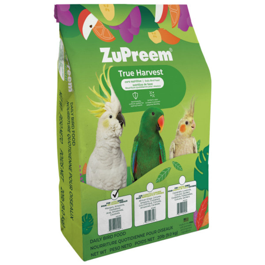 Zupreme True Harvest Natural Bird Food Large Parrots 20lb