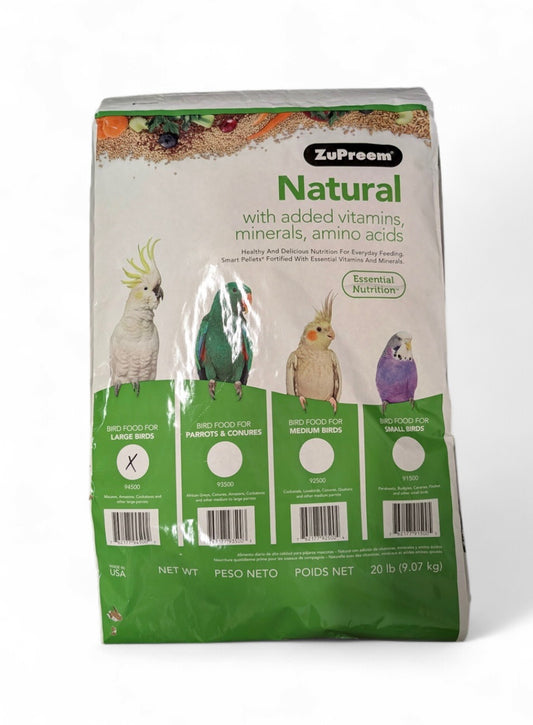 Zupreme True Harvest Natural Bird Food Large Parrots 20lb